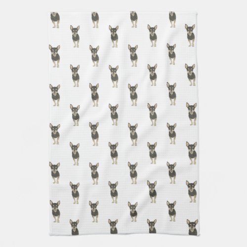 Chihuahua Black  Tan Kitchen Towel