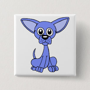 Chihuahua Blue Pinback Button