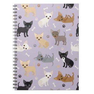 Chihuahua Bones and Paws Purple Notebook