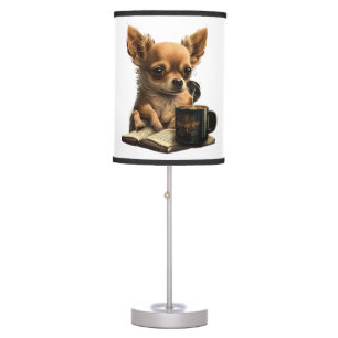 Chihuahua  Book  Coffee  Tea  Reading  Table Lamp