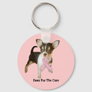 Chihuahua Breast Cancer Keychain
