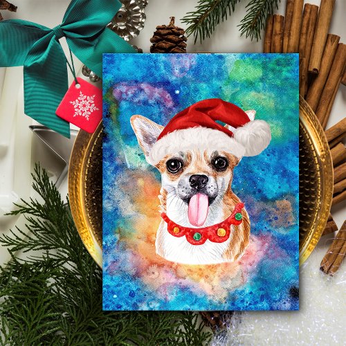 Chihuahua Breed Dog Christmas Holiday Postcard