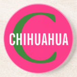 Chihuahua Breed Monogram Design Drink Coaster