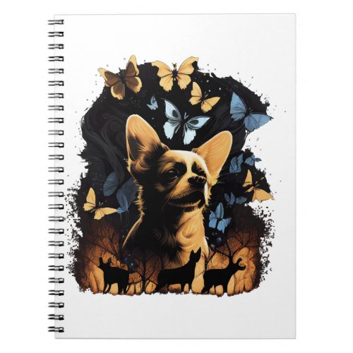 Chihuahua Butterfly Cute Dog Nature Women Notebook