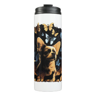 Chihuahua Butterfly Cute Dog Nature Women Thermal Tumbler