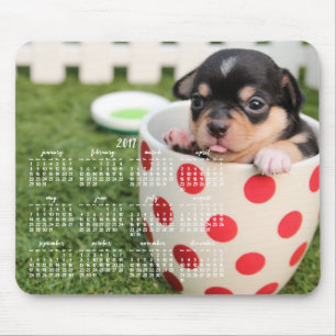 Chihuahua Calendar 2017 Custom Mouse Pad