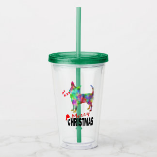 Chihuahua & Candy Cane Merry Christmas Tumbler
