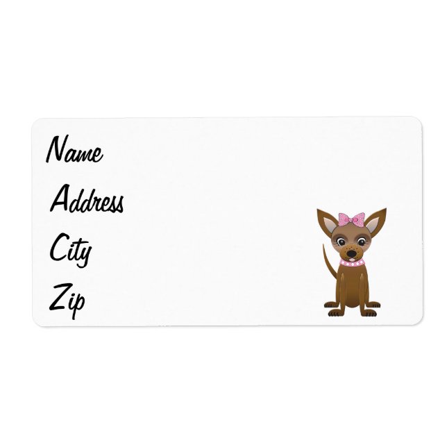 Chihuahua cartoon label (Front)