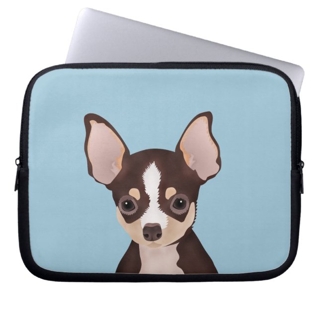 Chihuahua cartoon laptop sleeve (Front)