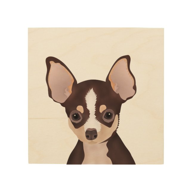 Chihuahua cartoon wood wall art (Front)