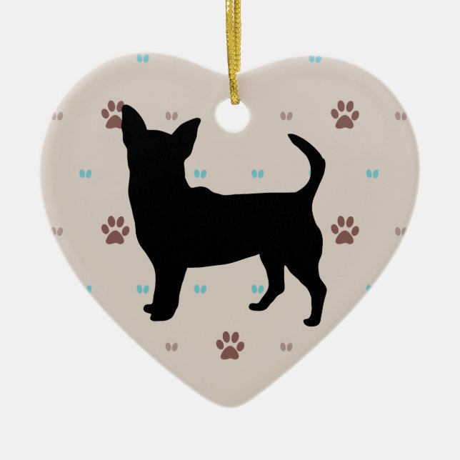 Chihuahua Ceramic Ornament (Front)