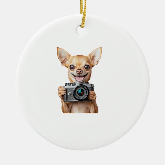 Chihuahua Ceramic Ornament (Front)