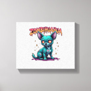 Chihuahua Chi Chichi Chiwawa Zombie Dog Halloween Canvas Print