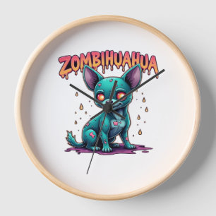 Chihuahua Chi Chichi Chiwawa Zombie Dog Halloween  Clock