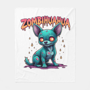 Chihuahua Chi Chichi Chiwawa Zombie Dog Halloween Fleece Blanket