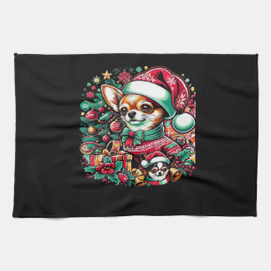 Chihuahua Christmas Cheer! Classic T-Shirt Kitchen Towel