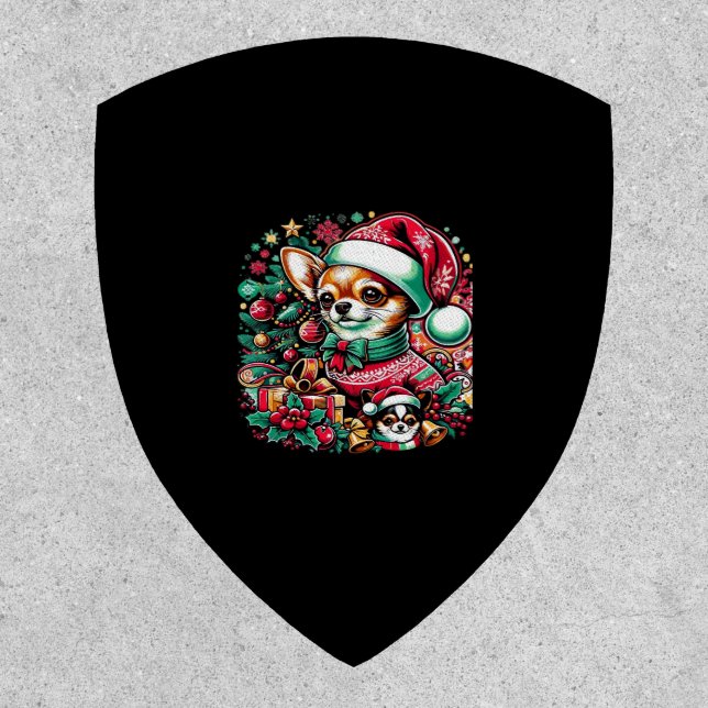 Chihuahua Christmas Cheer! Classic T-Shirt Patch (Front)