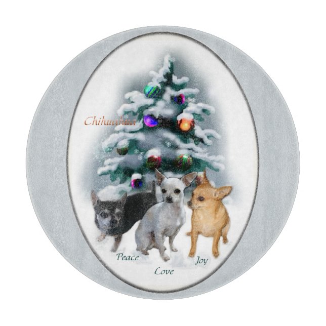 Chihuahua Christmas Cutting Board (Front)