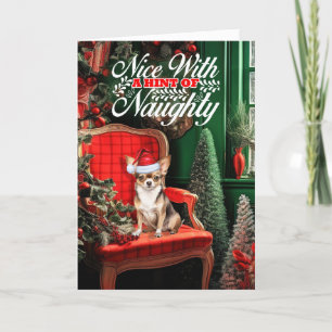 Chihuahua Christmas Dog Naughty or Nice Holiday Card