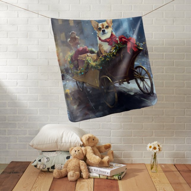 chihuahua Christmas Festive Season Baby Blanket (In Situ)