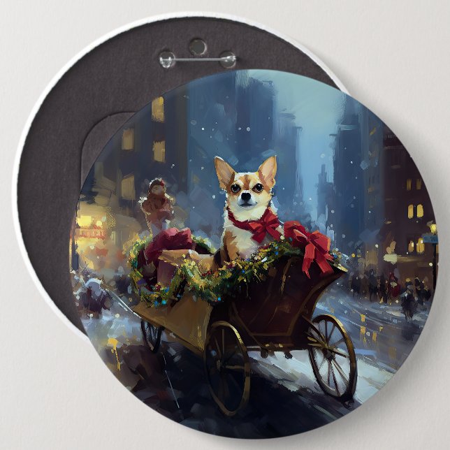 chihuahua Christmas Festive Season Button (Front & Back)
