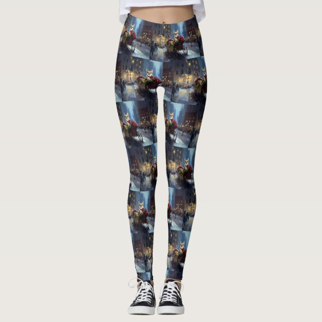 chihuahua Christmas Festive Season Leggings (Front)