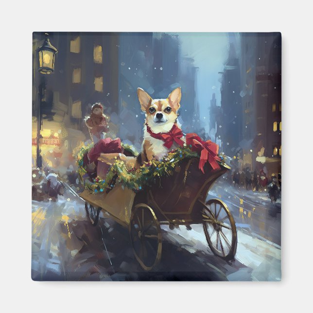 chihuahua Christmas Festive Season Magnet (Front)