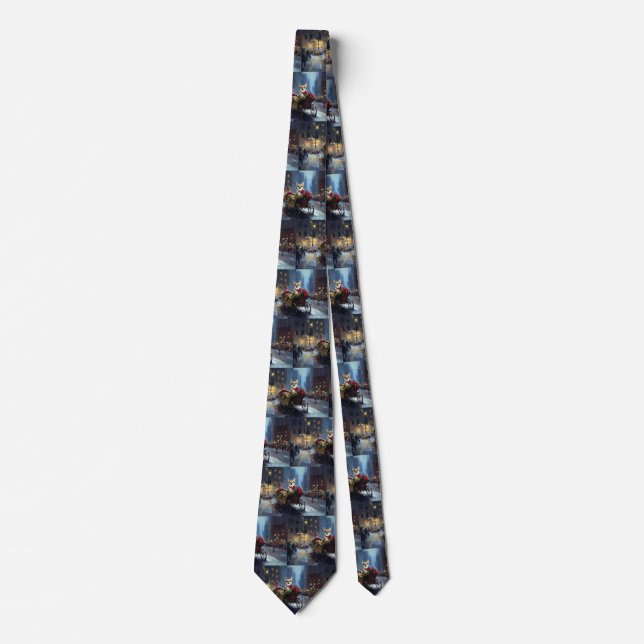 chihuahua Christmas Festive Season Neck Tie (Front)