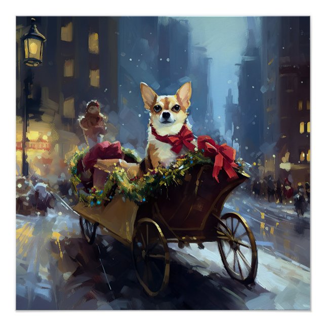 chihuahua Christmas Festive Season Poster (Front)