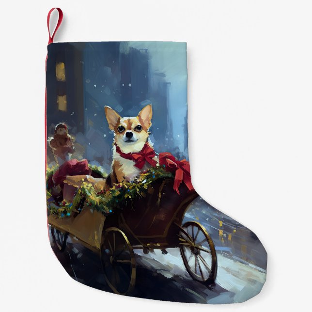 chihuahua Christmas Festive Season Small Christmas Stocking (Front)