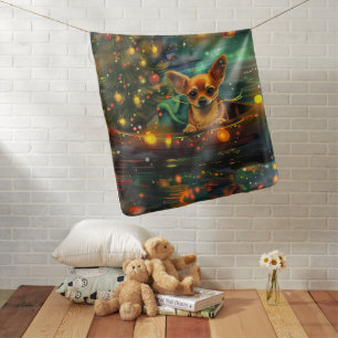 Chihuahua Christmas Festive Voyage Baby Blanket