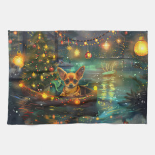 Chihuahua Christmas Festive Voyage Kitchen Towel