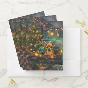 Chihuahua Christmas Festive Voyage Pocket Folder