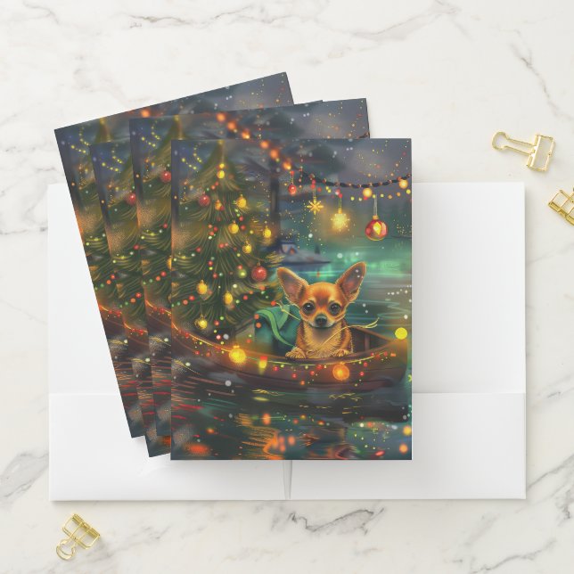 Chihuahua Christmas Festive Voyage Pocket Folder (In Situ)