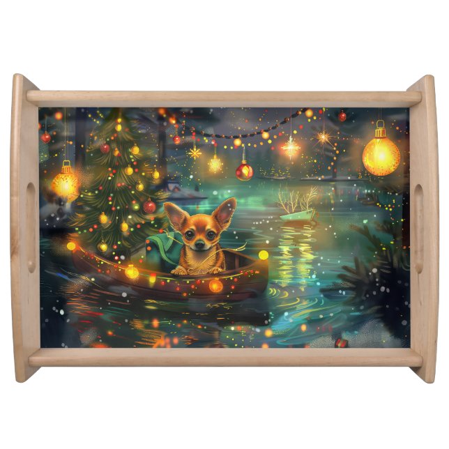 Chihuahua Christmas Festive Voyage Serving Tray (Front)