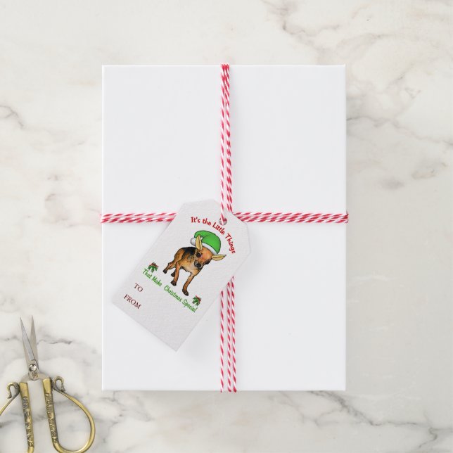 Chihuahua Christmas Gift Tags (With Twine)