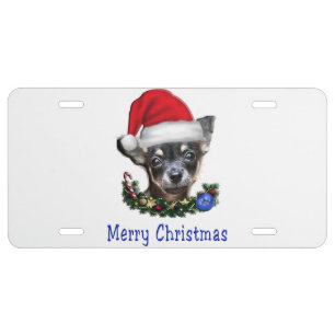 Chihuahua christmas gifts license plate
