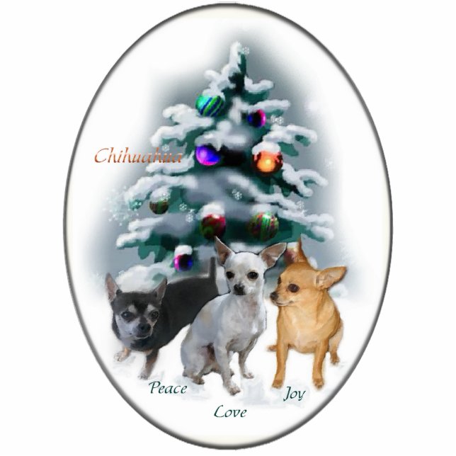 Chihuahua Christmas Gifts Ornament (Front)