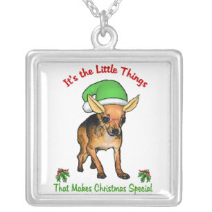 Chihuahua Christmas Gifts Silver Plated Necklace