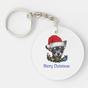 Chihuahua christmas  keychain