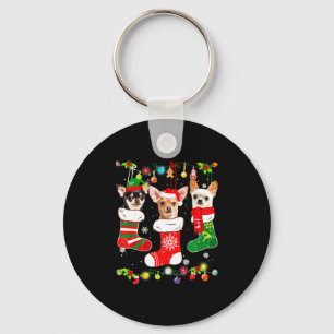Chihuahua Christmas Lights Keychain