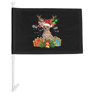 Chihuahua Christmas Lights Santa Oversized T-Shirt Car Flag