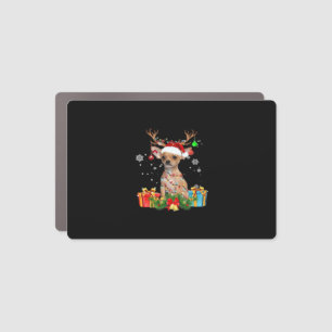 Chihuahua Christmas Lights Santa Oversized T-Shirt Car Magnet