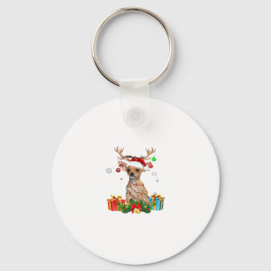 Chihuahua Christmas Lights Santa Oversized T-Shirt Keychain