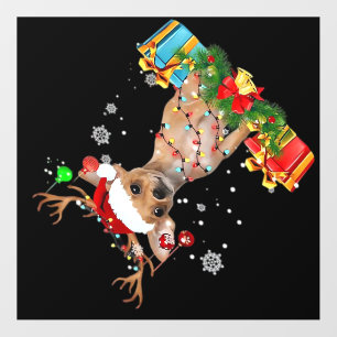 Chihuahua Christmas Lights Santa Oversized T-Shirt Wall Decal