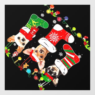 Chihuahua Christmas Lights Xmas Dog Classic T-Shir Wall Decal