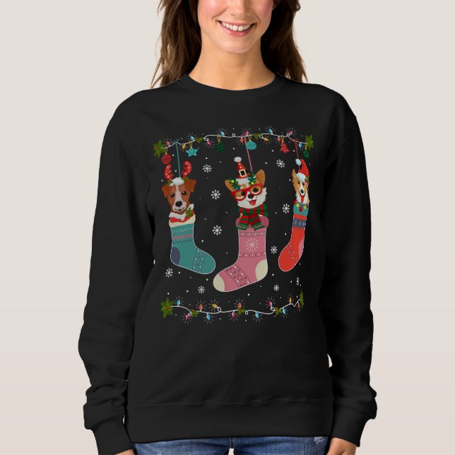 Chihuahua Christmas Lights  Xmas Dog Sweatshirt (Front)