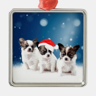 Chihuahua Christmas Metal Ornament