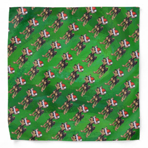 Chihuahua Christmas On Green Bandana