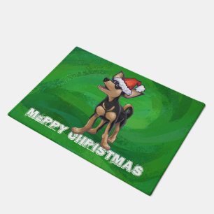 Chihuahua Christmas On Green Doormat